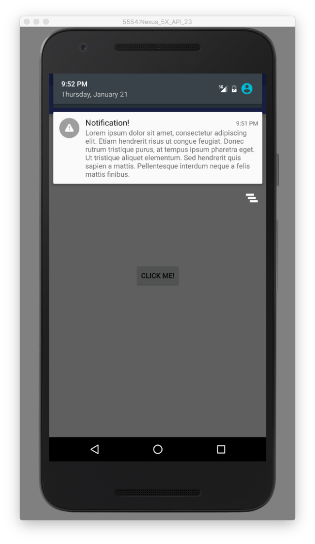  Notification displayed in mobile via push notification
